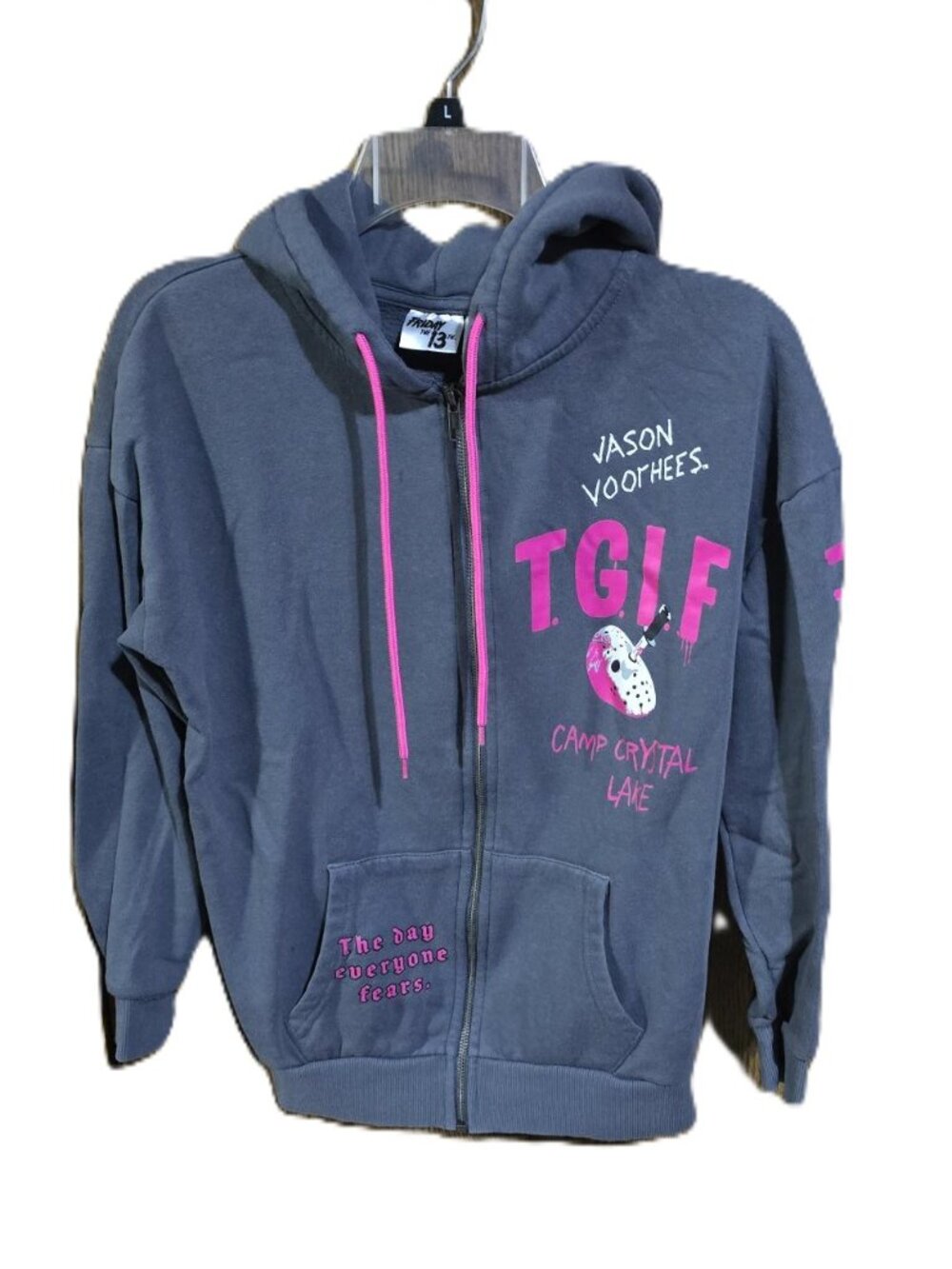 Friday The 13th Jason Vorhees Gray & Pink Hoodie